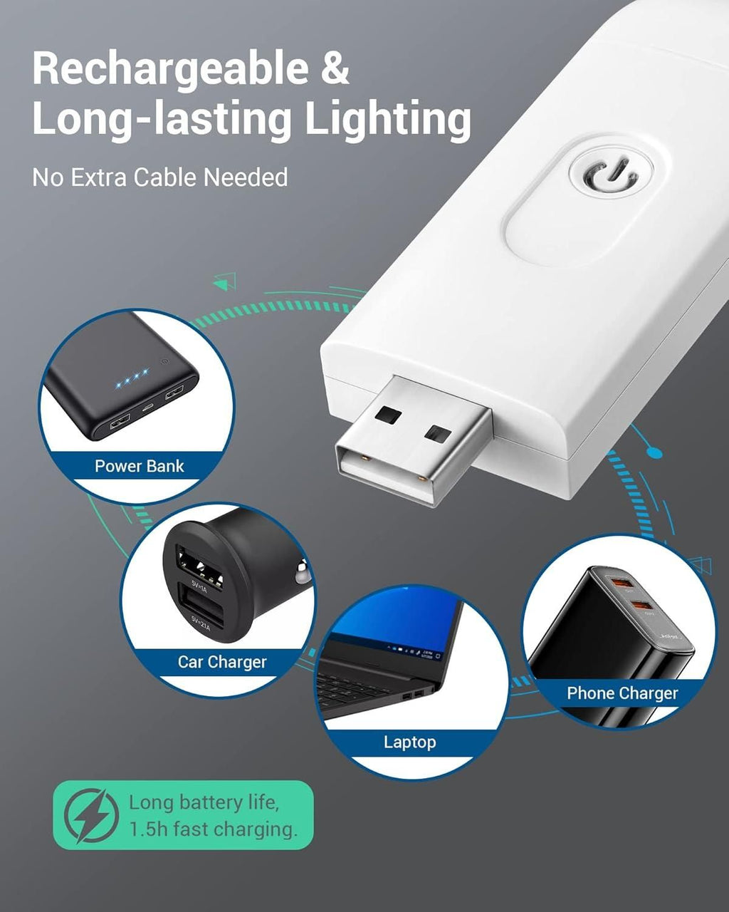 Usb Rechargeable Book Reading Light For Eye-Protection